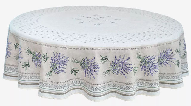 French Jacquard Round Tablecloth DECO (CASTILLON. raw)